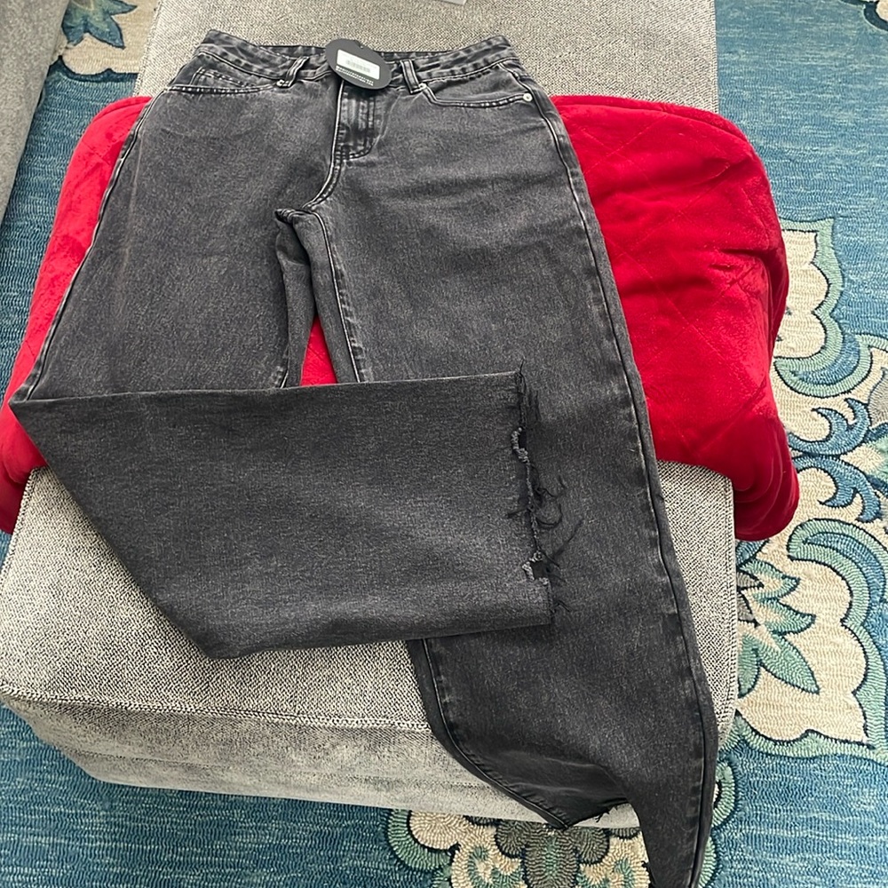 White Fox wide leg, black acid wash denim